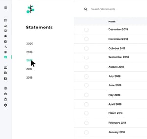 easily view your statements sorted by year and month